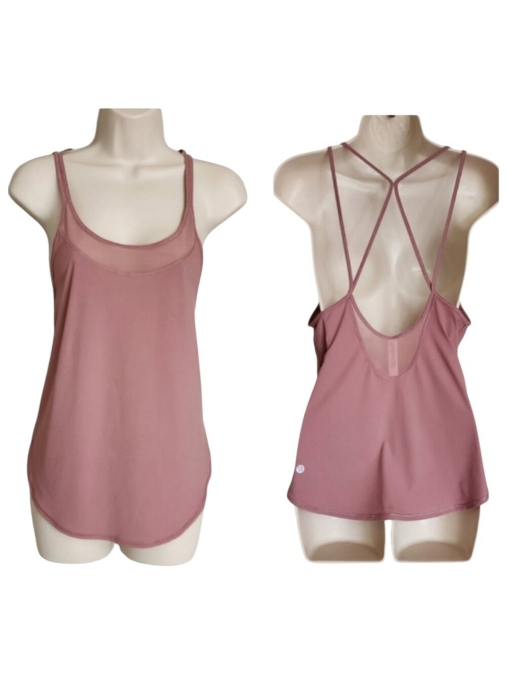 Lululemon Get Low Tank Mauve Open Strappy Back and Mesh Sz 6" - Picture 6 of 14